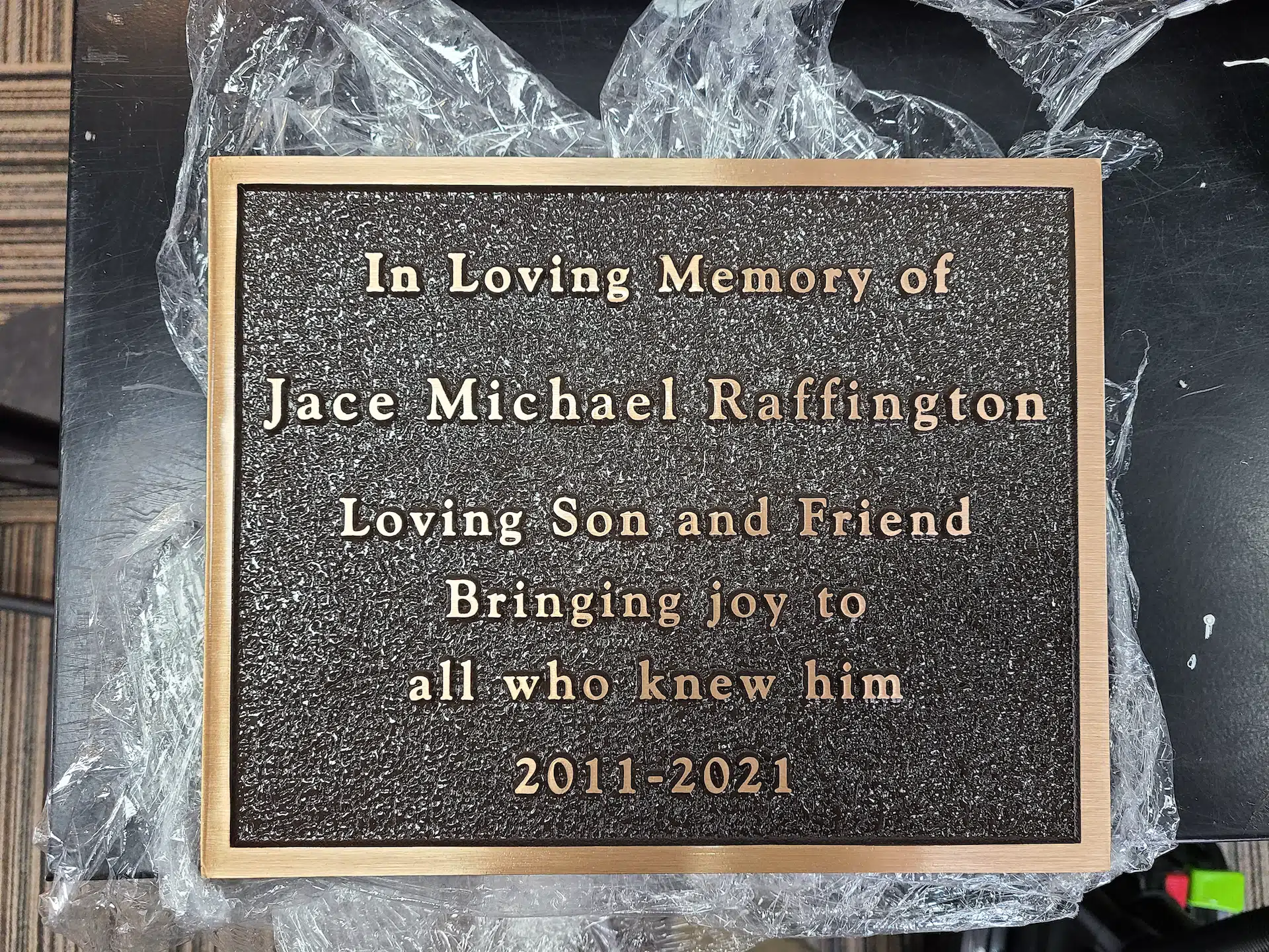 Granite Granite Plaque hand-carved by Granite Plaque Shop in NJ — image 7